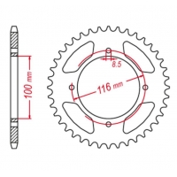 GROSSKOPF PROMOCJA ZĘBATKA TYLNA ALUMINIOWA KOLOR SREBRNY 467 54 KAWASAKI KX 80 '98-'00, KX 85 '01-'20, KX 100 '00-'21 (JTR461.5