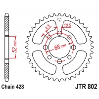 JT ZĘBATKA TYLNA 802 48 SUZUKI TS 90 '72, GT 100 '76, RM 80 '80-81, RV 90 '73-77, KAWASAKI KZR 100, KE 100 '80, (80248JT) (ŁAŃC.