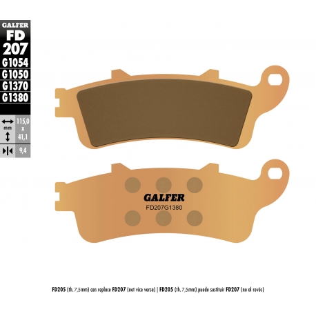 GALFER KLOCKI HAMULCOWE KH281 / KH261 SPIEK METALICZNY (ZŁOTE) SKUTER