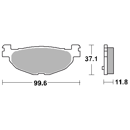 SBS PROMOCJA KLOCKI HAMULCOWE KH408 STREET CERAMIC YAMAHA YP 400 MAJESTYT '04-'13, XP 500 T-MAX '04-'11 KOLOR CZARNY TYŁ