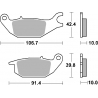 SBS KLOCKI HAMULCOWE KH343 STREET STANDART CERAMIC YAMAHA MW 125 TRICITY '14-'19 KOLOR CZARNY TYŁ