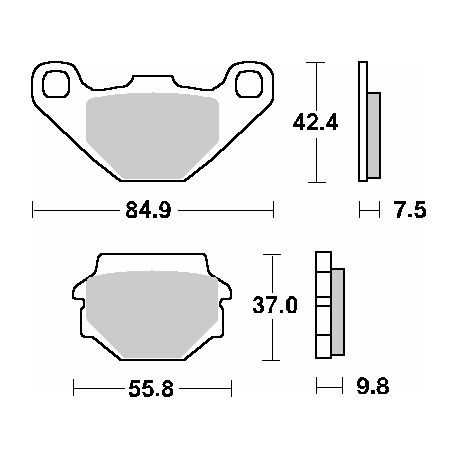 SBS KLOCKI HAMULCOWE KH67 STREET CERAMIC KOLOR CZARNY