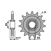 PBR ZĘBATKA PRZEDNIA 2207 14 18NC SHERCO/BULTACO (ŁAŃC. 520)