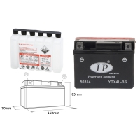 LANDPORT AKUMULATOR YTX4L-BS (MA LTX4L-BS) 12V 3AH 114X71X86 (YT4LBS) BEZOBSŁUGOWY - ELEKTROLIT OSOBNO (8) UE2019/1148