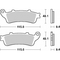 SBS KLOCKI HAMULCOWE PRZÓD KH281 /KH261 STREET STANDART CERAMIC HONDA FES 125/150 PANTHEON '98-'06 KOLOR CZARNY