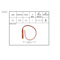 NGK FAJKA NA ŚWIECE GUMOWA PROSTA PRZEWÓD 50 CM KOLOR CZERWONY (NR 8035) WODOODPORNY (GWINT 10,12,14MM) (5K OHM)