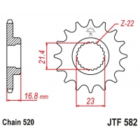 JT ZĘBATKA PRZEDNIA 443 15 YAMAHA XJ 600 DIVERSION '92-'03 (44315JT) (ŁAŃC. 520)