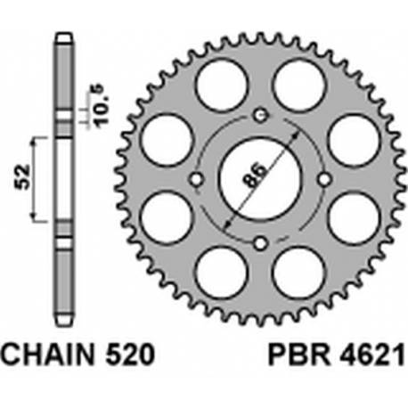 PBR ZĘBATKA TYLNA 4621 30 F KYMCO MXU/MXR50/150 (02-13) (JTR1071.30) (ŁAŃC. 520)