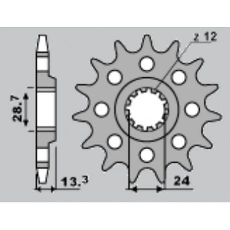 CHT ZĘBATKA PRZEDNIA 522 15 KAWASAKI KZ 1000/Z100J/GPZ 1100 (522-15) (JTF523.15)