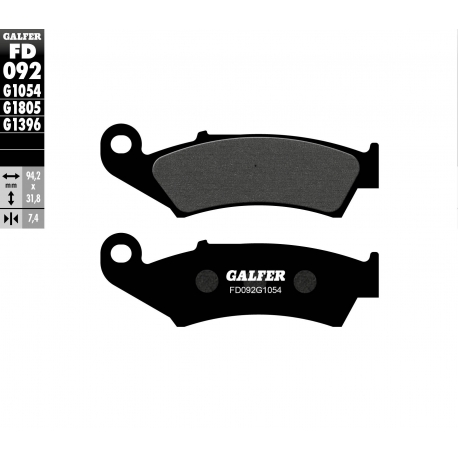 GALFER KLOCKI HAMULCOWE KH125 PÓŁMETALICZNE