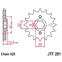 JT ZĘBATKA PRZEDNIA 291 15 HONDA CB 450S '86-'89 (29115JT) (ŁAŃC. 525) (-1)