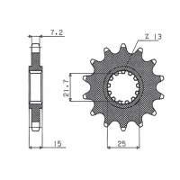 SUNSTAR ZĘBATKA PRZEDNIA 2082 14 KAWASAKI ZX 6R '95-'97 (JTF1182.15) (208214JT)