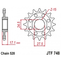 JT 2024/03 ZĘBATKA PRZEDNIA 2250 15 Z GUMĄ DUCATI 899 PANIGALE '14-'15, 959 PANIGALE '16-'19, (1199 PANIGALE '12-'17 KONWERSJA N