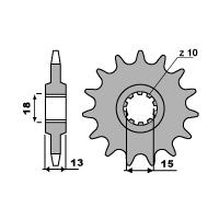 PBR ZĘBATKA PRZEDNIA 2081 13 18NC FANTIC 50/80 (ŁAŃC. 428)