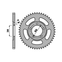 PBR ZĘBATKA TYLNA 4431 47 F RIEJU RS 50 EVOLUTION 98-04 (ŁAŃC. 420)