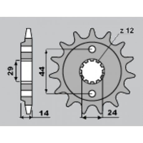 CHT ZĘBATKA PRZEDNIA 348 15 HONDA XRV750 90-03 (A4240314150)