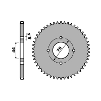 PBR ZĘBATKA TYLNA 4493 22 SUZUKI LT 80 (89-06), KAWASAKI KSF80 (KFX80) 03-06 (ŁAŃC. 520) (JTR1795.22)