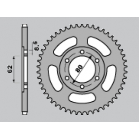 JR ZĘBATKA TYLNA 842 50 TW 125/TW 200