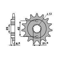 PBR ZĘBATKA PRZEDNIA 525 16 18NC KAWASAKI GPZ 500S 87-05 (ŁAŃC. 520) (JTF512.16)