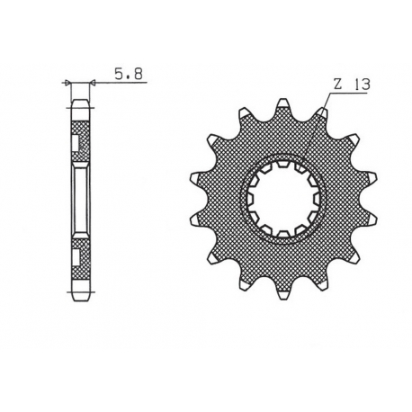 SUNSTAR ZĘBATKA PRZEDNIA 2141 14 KAWASAKI KXF 450 06-19, KAWASAKI KLX-R 450 '07-'21 (JTF1565.14) (JTF565.14) (ŁAŃC. 520) (56514)