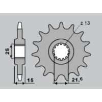 CHT ZĘBATKA PRZEDNIA 2082 15 KAWASAKI ZX6R 95-97 (4023-15) (JTF1515.15)