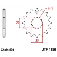 JT ZĘBATKA PRZEDNIA 2090 19 Z GUMĄ TRIUMPH DAYTONA 955/SPRINT ST/SPRINT GT (209019JTRB) (ŁAŃC. 530) - ZASTĘPUJE JTF1180.19