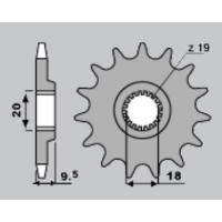 PBR ZĘBATKA PRZEDNIA 333 13 18NC HONDA CR 125 (86) (ŁAŃC. 520)