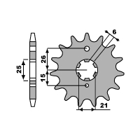 PBR ZĘBATKA PRZEDNIA 509 15 18NC KZ 400/440 74-85 (JTF509.15) (ŁAŃC. 530)