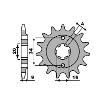 PBR ZĘBATKA PRZEDNIA 2062 13 18NC YAMAHA YFS 200 BLASTER (ŁAŃC. 520)