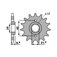 PBR ZĘBATKA PRZEDNIA 523 15 18NC KAWASAKI KLR600/650 '84-'90 (ŁAŃC. 520) (JTF516.15)