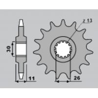 CHT ZĘBATKA PRZEDNIA 579 18 YAMAHA FZ1 '06-'13, R1 '04-'14, FJ 1100 1200 (JTF579.18)