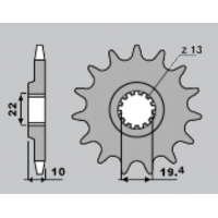 CHT ZĘBATKA PRZEDNIA 435 14 SUZUKI RM 250 ,DR 350