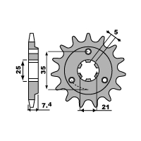 PBR ZĘBATKA PRZEDNIA 437 14 18NC SUZUKI DR600/650 '85-'95 (-2) (ŁAŃC. 520)