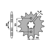 PBR ZĘBATKA PRZEDNIA 514 13 18NC KAWASAKI KX 125 (84-93) (+1) (ŁAŃC. 520)