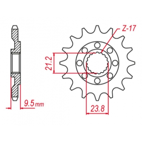 GROSSKOPF PROMOCJA ZĘBATKA PRZEDNIA 342 12 HONDA CR 250 '88-'08, CRF 450 '02-'22 (JTF284.12)