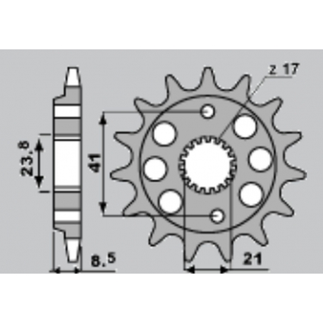 CHT ZĘBATKA PRZEDNIA 2071 14 HONDA XR 400R 96-00, TRX 400RX 99-04 (4049-14) (JTF1332.14)