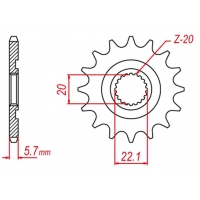 GROSSKOPF PROMOCJA ZĘBATKA PRZEDNIA 2103 12 GAS GAS EC 250/300/450F `11-15, YAMAHA YZ 125, WR 250, YZ250F `01-'21 (E250-13 (-1) 