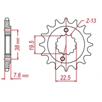 GROSSKOPF PROMOCJA ZĘBATKA PRZEDNIA 2116 14 SUZUKI LTR 450 '06-'10, LTZ 400 '03-'12, RMX 450 '10-'13, KAWASAKI KFX 400 '03-'06, 