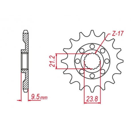 GROSSKOPF PROMOCJA ZĘBATKA PRZEDNIA 2133 14 SUZUKI RMZ 450 '05-'12, RMX 450 '10-'19 (JTF1441.14)