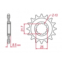 GROSSKOPF PROMOCJA ZĘBATKA PRZEDNIA 2137 17 KAWASAKI ZX -R '02-'03 (+1), Z 1000 '03-'06 (+1), ZX-10R '04-'20, ZX-10RR '17-'19, K