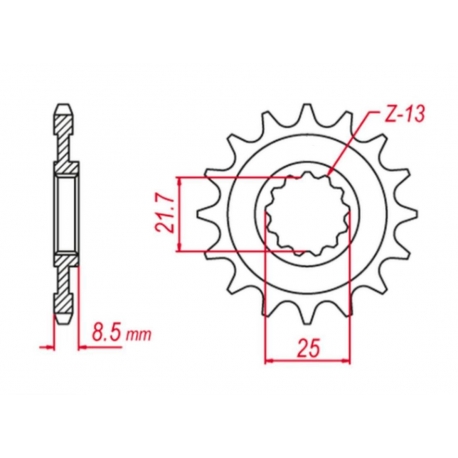 GROSSKOPF PROMOCJA ZĘBATKA PRZEDNIA 2137 17 KAWASAKI ZX -R '02-'03 (+1), Z 1000 '03-'06 (+1), ZX-10R '04-'20, ZX-10RR '17-'19, K