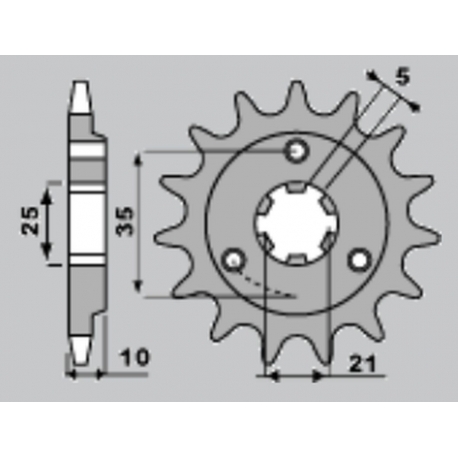 GROSSKOPF PROMOCJA ZĘBATKA PRZEDNIA 823 12 HUSQVARNA 125/240/250/350/400/430/500 '83-'89, HUSABERG FC/FE 350 '96-'01, FC/FE 400 