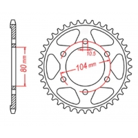 MTX PARTS ZĘBATKA TYLNA 4359 43 KAWASAKI ZX750R, NINJA, KLZ VERSYS (12-) (JTR1489.43) (ŁAŃC. 525) KOLOR CZARNY