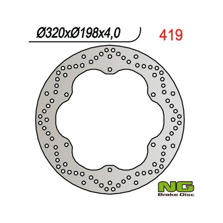 NG TARCZA HAMULCOWA PRZÓD YAMAHA XJ 900 DIVERSION 95-03 (320x198x4) (6x8,25mm)