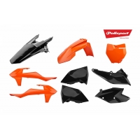 POLISPORT KOMPLET PLASTIKÓW KTM SX/SX-F '16-'18 W ZESTAWIE TABLICA PRZEDNIA (8664900001) KOLOR CZARNY POMARAŃCZOWY