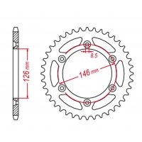 GROSSKOPF PROMOCJA ZĘBATKA TYLNA ALUMINIOWA KOLOR CZARNY 808 47 SUZUKI DRZ 400 '00-'20, RM 125/250, RMZ 250/450 (JTR808.47)