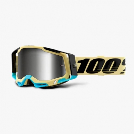 100 PROCENT GOGLE MODEL RACECRAFT 2 AIRBLAST - MIRROR SILVER LENS - KOLOR BRĄZOWY/CZARNY SZYBKA SREBRNE LUSTRO