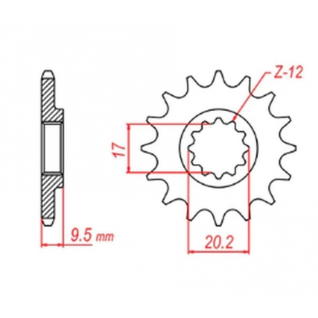 MTX PARTS ZĘBATKA PRZEDNIA 7005 13 KTM SX 65 '98-'18 (JTF1906.13) (ŁAŃC. 420)