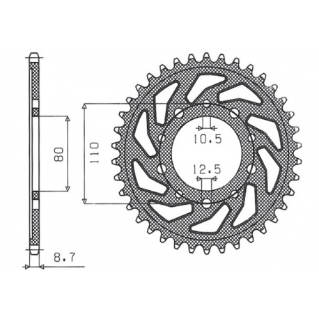 SUNSTAR ZĘBATKA TYLNA 334 44 HONDA VF 750C MAGNA '94-'04 (RC43) (JTR1334.44) (ŁAŃC. 530) (33444JT)