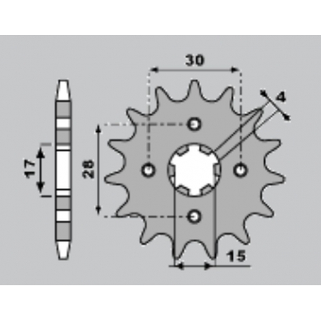 PBR ZĘBATKA PRZEDNIA 255 13 18NC NSR 50 (89-93) (ŁAŃC. 420)